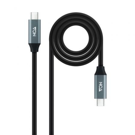 Cable USB 3.2 Tipo-C Nanocable 10.01.4301 5A 100W/ USB Tipo-C Macho - USB Tipo-C Macho/ 1m/ Gris y Negro Cable USB 3.2 Tipo-C Nanocable 10.01.4301 5A 100W/ USB Tipo-C Macho - USB Tipo-C Macho/ 1m/ Gris y Negro