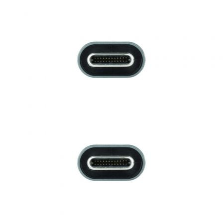 Cable USB 3.2 Tipo-C Nanocable 10.01.4301 5A 100W/ USB Tipo-C Macho - USB Tipo-C Macho/ 1m/ Gris y Negro Cable USB 3.2 Tipo-C Nanocable 10.01.4301 5A 100W/ USB Tipo-C Macho - USB Tipo-C Macho/ 1m/ Gris y Negro