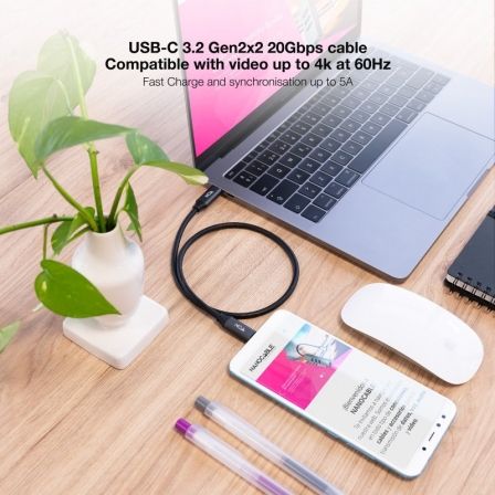 Cable USB 3.2 Nanocable 10.01.4302/ USB Tipo-C Macho - USB Tipo-C Macho/ 2m/ Gris y Negro Cable USB 3.2 Nanocable 10.01.4302/ USB Tipo-C Macho - USB Tipo-C Macho/ 2m/ Gris y Negro