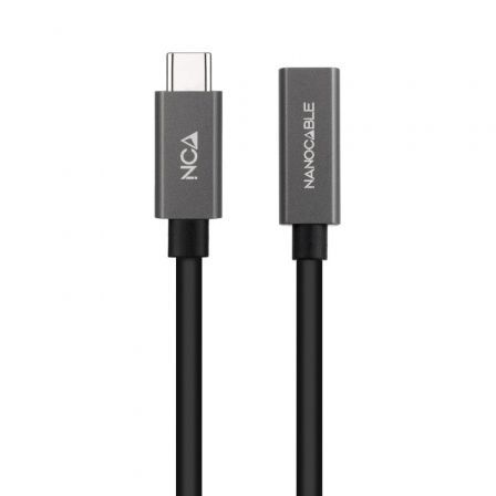 Cable Alargador USB 3.2 Nanocable 10.01.4401/ USB Tipo-C Macho - USB Tipo-C Hembra/ 1m/ Negro Cable Alargador USB 3.2 Nanocable 10.01.4401/ USB Tipo-C Macho - USB Tipo-C Hembra/ 1m/ Negro