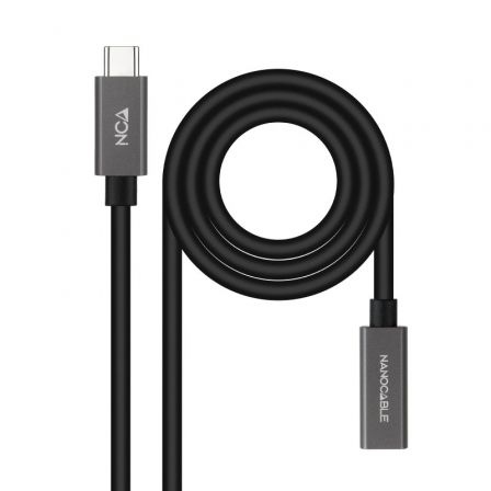 Cable Alargador USB 3.2 Nanocable 10.01.4401/ USB Tipo-C Macho - USB Tipo-C Hembra/ 1m/ Negro Cable Alargador USB 3.2 Nanocable 10.01.4401/ USB Tipo-C Macho - USB Tipo-C Hembra/ 1m/ Negro