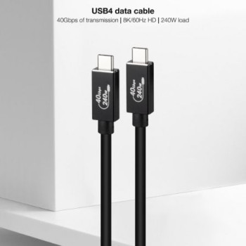 Cable USB 4.0 Nanocable 10.01.5001/ USB Tipo-C Macho - USB Tipo-C Macho/ Hasta 240W/ 40Gbps/ 1m/ Negro Cable USB 4.0 Nanocable 10.01.5001/ USB Tipo-C Macho - USB Tipo-C Macho/ Hasta 240W/ 40Gbps/ 1m/ Negro