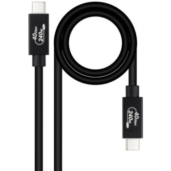 Cable USB 4.0 Nanocable 10.01.5002/ USB Tipo-C Macho - USB Tipo-C Macho/ Hasta 240W/ 40Gbps/ 1.8m/ Negro Cable USB 4.0 Nanocable 10.01.5002/ USB Tipo-C Macho - USB Tipo-C Macho/ Hasta 240W/ 40Gbps/ 1.8m/ Negro
