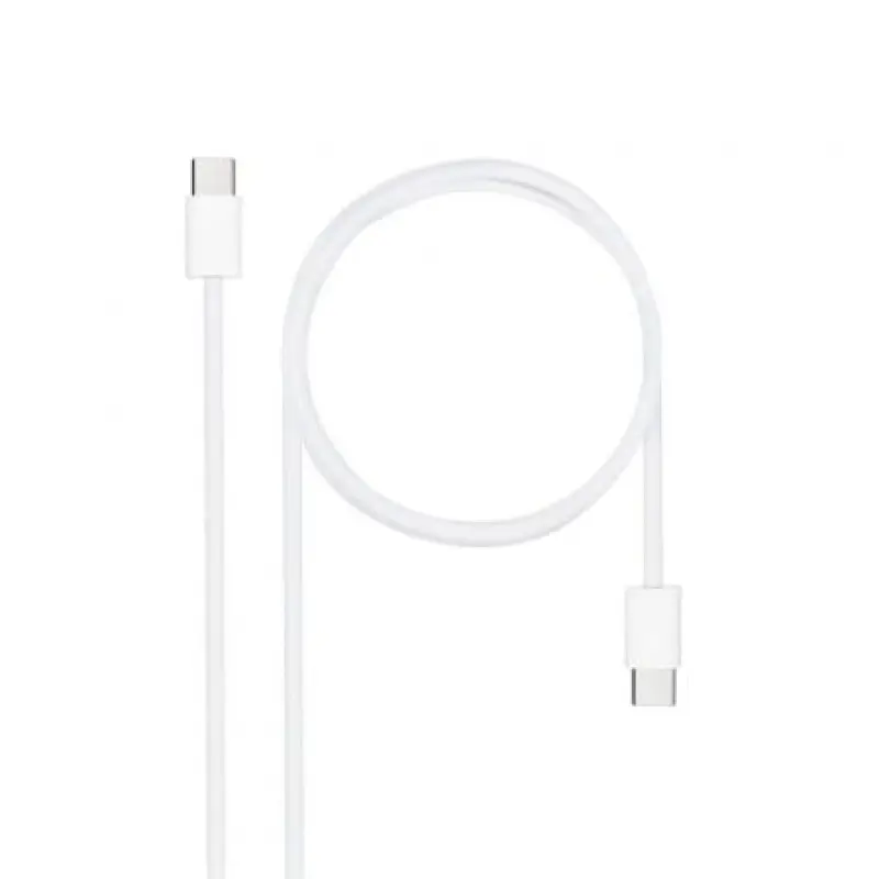 Cable USB 2.0 Tipo-C Nanocable 10.01.6001-CO/ USB Tipo-C Macho - USB Tipo-C Macho/ Hasta 60W/ 480Mbps/ 1m/ Blanco Cable USB 2.0 Tipo-C Nanocable 10.01.6001-CO/ USB Tipo-C Macho - USB Tipo-C Macho/ Hasta 60W/ 480Mbps/ 1m/ Blanco