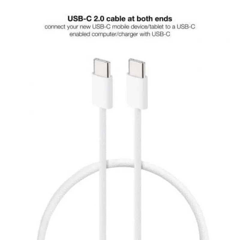Cable USB 2.0 Tipo-C Nanocable 10.01.6001-CO/ USB Tipo-C Macho - USB Tipo-C Macho/ Hasta 60W/ 480Mbps/ 1m/ Blanco Cable USB 2.0 Tipo-C Nanocable 10.01.6001-CO/ USB Tipo-C Macho - USB Tipo-C Macho/ Hasta 60W/ 480Mbps/ 1m/ Blanco