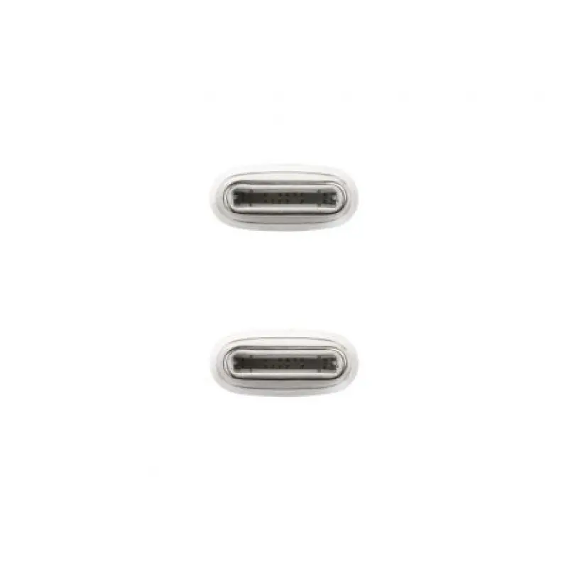 Cable USB 2.0 Tipo-C Nanocable 10.01.6001-CO/ USB Tipo-C Macho - USB Tipo-C Macho/ Hasta 60W/ 480Mbps/ 1m/ Blanco Cable USB 2.0 Tipo-C Nanocable 10.01.6001-CO/ USB Tipo-C Macho - USB Tipo-C Macho/ Hasta 60W/ 480Mbps/ 1m/ Blanco
