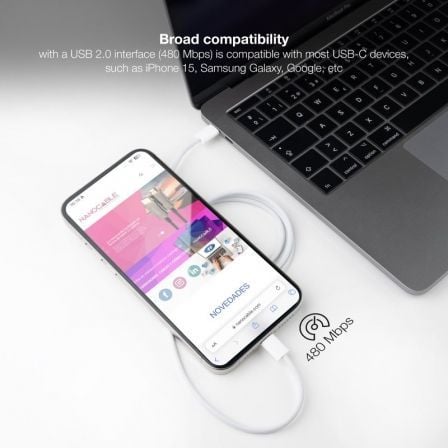 Cable USB 2.0 Tipo-C Nanocable 10.01.6001-CO/ USB Tipo-C Macho - USB Tipo-C Macho/ Hasta 60W/ 480Mbps/ 1m/ Blanco Cable USB 2.0 Tipo-C Nanocable 10.01.6001-CO/ USB Tipo-C Macho - USB Tipo-C Macho/ Hasta 60W/ 480Mbps/ 1m/ Blanco