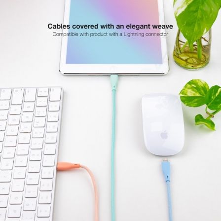 Cables USB 2.0 Lightning Nanocable 10.10.0401-CO1/ USB Macho - Lightning Macho/ 1m/ 3 Unidades/ Rosa, Azul y Verde Cables USB 2.0 Lightning Nanocable 10.10.0401-CO1/ USB Macho - Lightning Macho/ 1m/ 3 Unidades/ Rosa, Azul y Verde