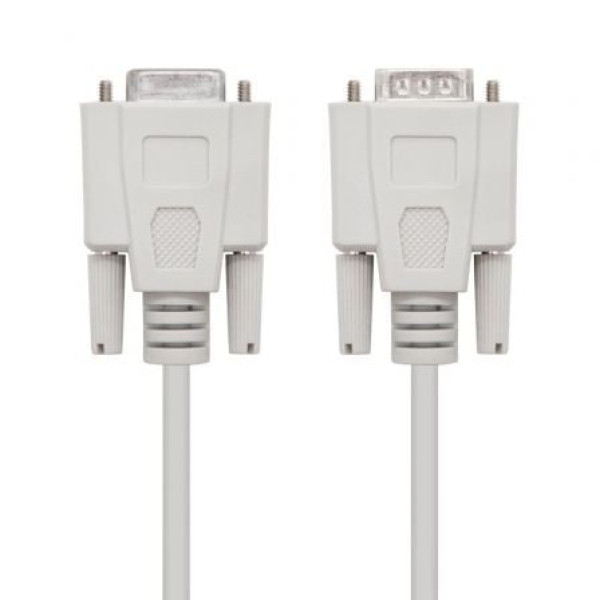 Cable Serie RS232 Nanocable 10.14.0203/ DB9 Macho - DB9 Hembra/ 3m/ Beige