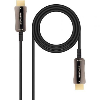 Cable HDMI 2.1 AOC 8K Nanocable 10.15.2120/ HDMI Macho - HDMI Macho/ 20m/ Negro Cable HDMI 2.1 AOC 8K Nanocable 10.15.2120/ HDMI Macho - HDMI Macho/ 20m/ Negro