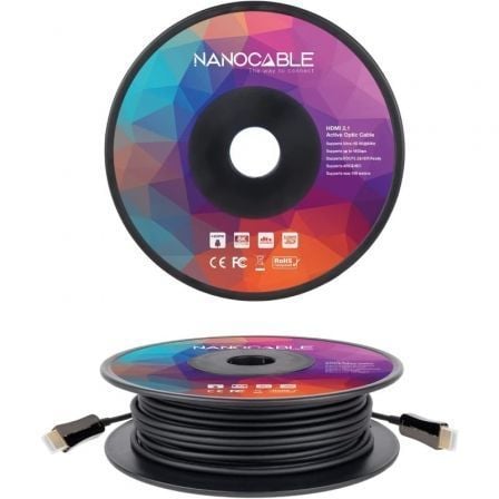 Cable HDMI 2.1 AOC 8K Nanocable 10.15.2140/ HDMI Macho - HDMI Macho/ 40m/ Negro Cable HDMI 2.1 AOC 8K Nanocable 10.15.2140/ HDMI Macho - HDMI Macho/ 40m/ Negro