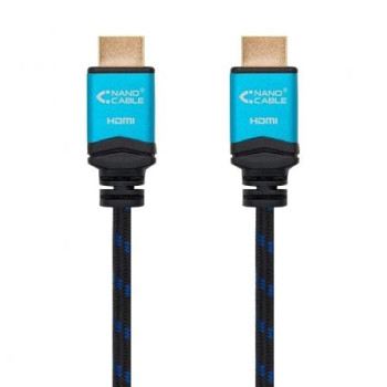 Cable HDMI 2.0 4K Nanocable 10.15.3700/ HDMI Macho - HDMI Macho/ 0.5m/ Negro/ Azul Cable HDMI 2.0 4K Nanocable 10.15.3700/ HDMI Macho - HDMI Macho/ 0.5m/ Negro/ Azul