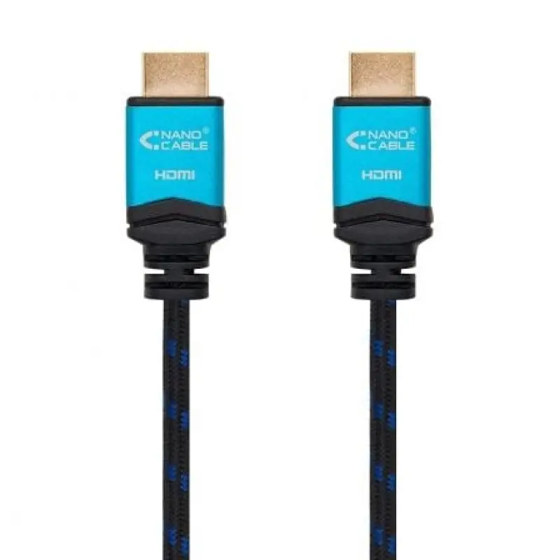 Cable HDMI 2.0 4K Nanocable 10.15.3700/ HDMI Macho - HDMI Macho/ 0.5m/ Negro/ Azul Cable HDMI 2.0 4K Nanocable 10.15.3700/ HDMI Macho - HDMI Macho/ 0.5m/ Negro/ Azul