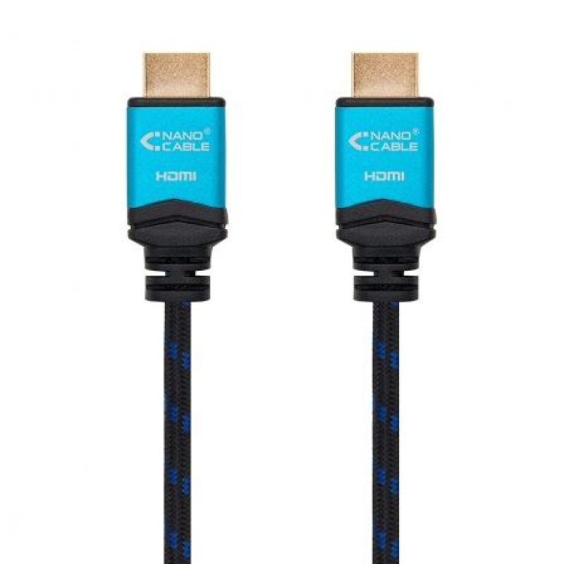 Cable HDMI 2.0 4K Nanocable 10.15.3702/ HDMI Macho - HDMI Macho/ 2m/ Negro/ Azul Cable HDMI 2.0 4K Nanocable 10.15.3702/ HDMI Macho - HDMI Macho/ 2m/ Negro/ Azul