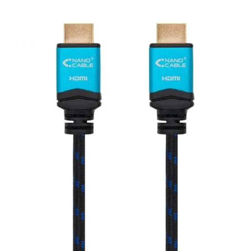 Cable HDMI 2.0 4K Nanocable 10.15.3710/ HDMI Macho - HDMI Macho/ 10m/ Negro/ Azul Cable HDMI 2.0 4K Nanocable 10.15.3710/ HDMI Macho - HDMI Macho/ 10m/ Negro/ Azul