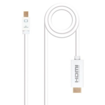 Cable Mini DisplayPort Nanocable 10.15.4002/ Mini DisplayPort Macho - HDMI Macho/ 2m/ Blanco Cable Mini DisplayPort Nanocable 10.15.4002/ Mini DisplayPort Macho - HDMI Macho/ 2m/ Blanco