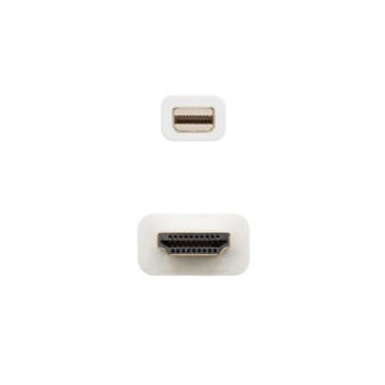 Cable Mini DisplayPort Nanocable 10.15.4002/ Mini DisplayPort Macho - HDMI Macho/ 2m/ Blanco Cable Mini DisplayPort Nanocable 10.15.4002/ Mini DisplayPort Macho - HDMI Macho/ 2m/ Blanco