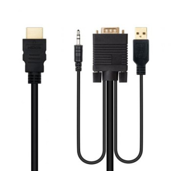 Cable Conversor Nanocable 10.15.4350/ HDMI Macho - VGA Macho - Jack 3.5 Macho - USB Macho/ 1.8m/ Negro Cable Conversor Nanocable 10.15.4350/ HDMI Macho - VGA Macho - Jack 3.5 Macho - USB Macho/ 1.8m/ Negro
