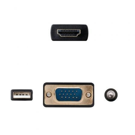Cable Conversor Nanocable 10.15.4350/ HDMI Macho - VGA Macho - Jack 3.5 Macho - USB Macho/ 1.8m/ Negro Cable Conversor Nanocable 10.15.4350/ HDMI Macho - VGA Macho - Jack 3.5 Macho - USB Macho/ 1.8m/ Negro