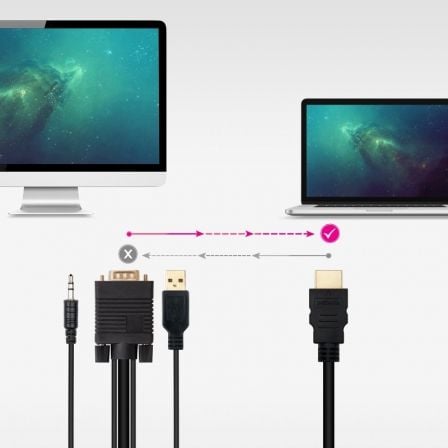 Cable Conversor Nanocable 10.15.4350/ HDMI Macho - VGA Macho - Jack 3.5 Macho - USB Macho/ 1.8m/ Negro Cable Conversor Nanocable 10.15.4350/ HDMI Macho - VGA Macho - Jack 3.5 Macho - USB Macho/ 1.8m/ Negro
