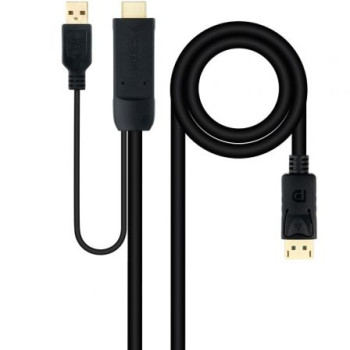 Cable Conversor Nanocable 10.15.4352/ HDMI Macho - DisplayPort Macho/ 1.8m/ Negro Cable Conversor Nanocable 10.15.4352/ HDMI Macho - DisplayPort Macho/ 1.8m/ Negro