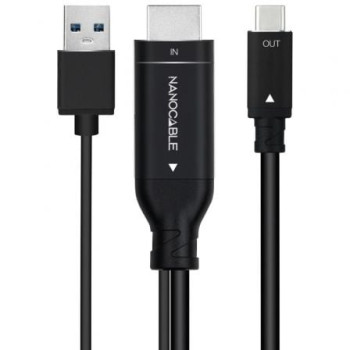 Cable HDMI Nanocable 10.15.4354/ HDMI Macho - USB Macho/ USB Tipo-C Macho/ 1.8m/ Negro Cable HDMI Nanocable 10.15.4354/ HDMI Macho - USB Macho/ USB Tipo-C Macho/ 1.8m/ Negro