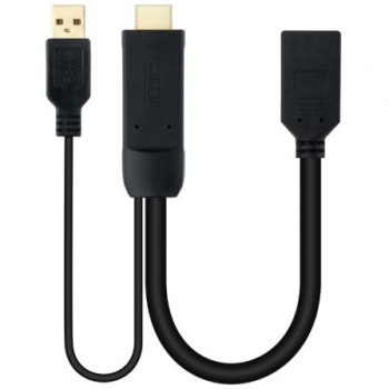 Cable Conversor Nanocable 10.16.0205/ HDMI Macho - DisplayPort Hembra/ 20cm/ Negro Cable Conversor Nanocable 10.16.0205/ HDMI Macho - DisplayPort Hembra/ 20cm/ Negro