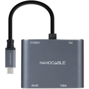 Conversor Nanocable 10.16.4304/ USB Tipo-C Macho/ HDMI 4K Hembra - VGA Hembra - USB Tipo-C PD Hembra - USB Hembra/ 15cm/ Gris Conversor Nanocable 10.16.4304/ USB Tipo-C Macho/ HDMI 4K Hembra - VGA Hembra - USB Tipo-C PD Hembra - USB Hembra/ 15cm/ Gris