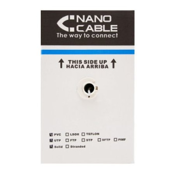Bobina de Cable RJ45 UTP Nanocable 10.20.0304 Cat.5e/ 305m/ Gris Bobina de Cable RJ45 UTP Nanocable 10.20.0304 Cat.5e/ 305m/ Gris