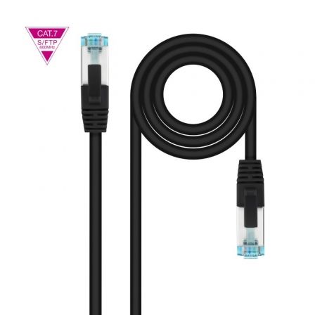 Cable de Red RJ45 SFTP Nanocable 10.20.1701-BK Cat.7/ 1m/ Negro Cable de Red RJ45 SFTP Nanocable 10.20.1701-BK Cat.7/ 1m/ Negro