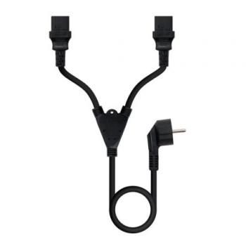 Cable Alimentación Nanocable 10.22.0100/ Schuko Macho - 2 x C13 Hembra/ 1.8m/ Negro Cable Alimentación Nanocable 10.22.0100/ Schuko Macho - 2 x C13 Hembra/ 1.8m/ Negro
