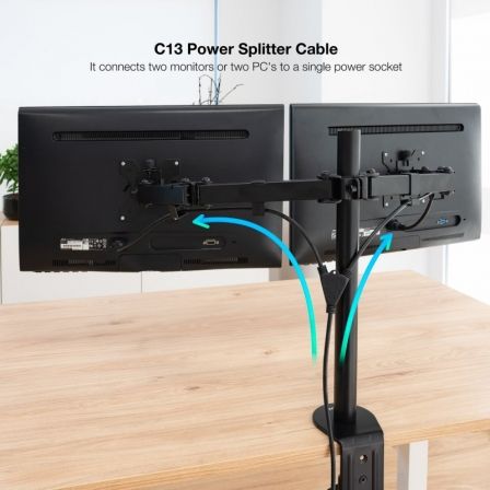 Cable Alimentación Nanocable 10.22.0100/ Schuko Macho - 2 x C13 Hembra/ 1.8m/ Negro Cable Alimentación Nanocable 10.22.0100/ Schuko Macho - 2 x C13 Hembra/ 1.8m/ Negro