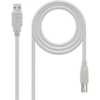 Cable USB 2.0 Impresora Nanocable 10.01.0103/ USB Tipo-B Macho - USB Macho/ 1.8m/ Beige Cable USB 2.0 Impresora Nanocable 10.01.0103/ USB Tipo-B Macho - USB Macho/ 1.8m/ Beige