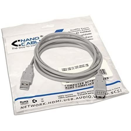 Cable Alargador USB 2.0 Nanocable 10.01.0204/ USB Macho - USB Hembra/ 3m/ Beige Cable Alargador USB 2.0 Nanocable 10.01.0204/ USB Macho - USB Hembra/ 3m/ Beige