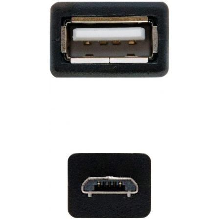 Cable USB 2.0 Nanocable 10.01.3500/ MicroUSB Macho - USB Hembra/ 15cm/ Negro Cable USB 2.0 Nanocable 10.01.3500/ MicroUSB Macho - USB Hembra/ 15cm/ Negro