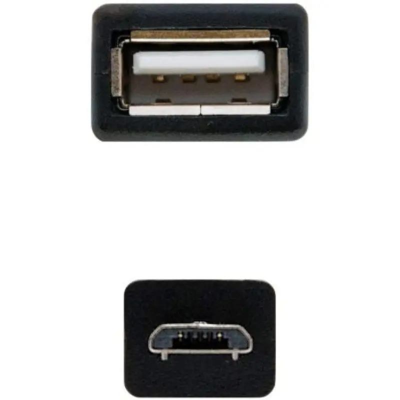 Cable USB 2.0 Nanocable 10.01.3500/ MicroUSB Macho - USB Hembra/ 15cm/ Negro Cable USB 2.0 Nanocable 10.01.3500/ MicroUSB Macho - USB Hembra/ 15cm/ Negro