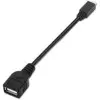 Cable USB 2.0 Nanocable 10.01.3500/ MicroUSB Macho - USB Hembra/ 15cm/ Negro