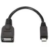 Cable USB 2.0 Nanocable 10.01.3500/ MicroUSB Macho - USB Hembra/ 15cm/ Negro