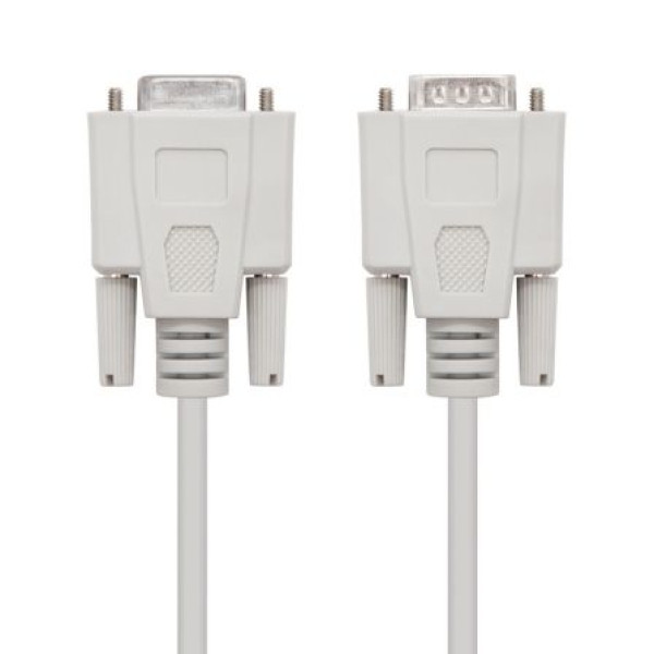 Cable Serie NULL Modem Nanocable 10.14.0503/ DB9 Macho - DB9 Hembra/ 3m/ Beige