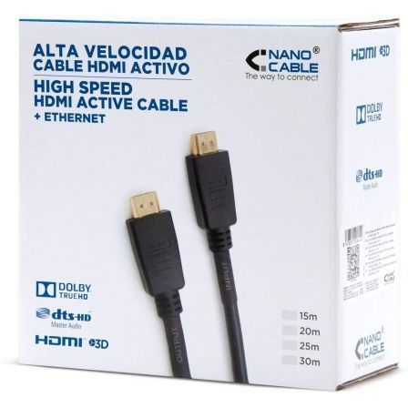 Cable HDMI 1.4 Nanocable 10.15.1815/ HDMI Macho - HDMI Macho/ 15m/ Negro Cable HDMI 1.4 Nanocable 10.15.1815/ HDMI Macho - HDMI Macho/ 15m/ Negro
