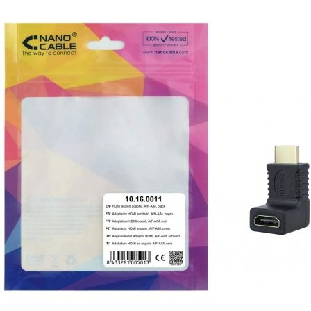 Adaptador Nanocable 10.16.0011/ HDMI Macho - HDMI Hembra Adaptador Nanocable 10.16.0011/ HDMI Macho - HDMI Hembra
