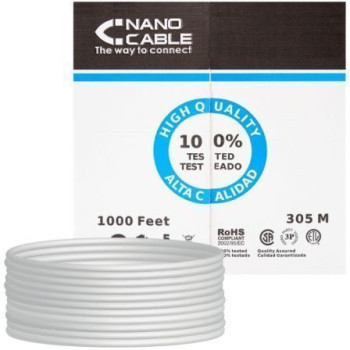 Bobina de Cable RJ45 UTP Nanocable 10.20.0304-FLEX Cat.5e/ 305m/ Gris Bobina de Cable RJ45 UTP Nanocable 10.20.0304-FLEX Cat.5e/ 305m/ Gris