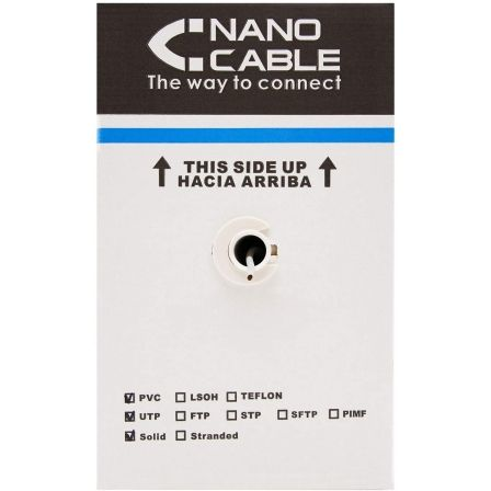 Bobina de Cable RJ45 para Exteriores UTP Nanocable 10.20.0504-EXT-BK Cat.6/ 305m/ Impermeable/ Negro Bobina de Cable RJ45 para Exteriores UTP Nanocable 10.20.0504-EXT-BK Cat.6/ 305m/ Impermeable/ Negro