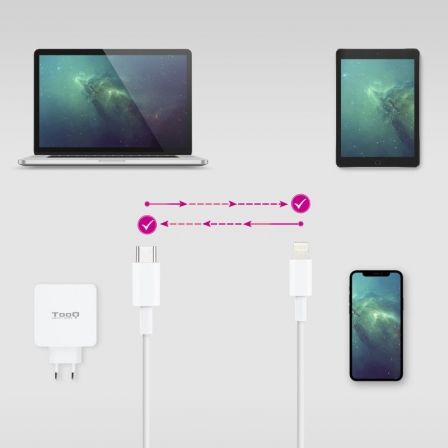 Cable USB 2.0 Tipo-C Lightning Nanocable 10.10.0600/ USB Tipo-C Macho - Lightning Macho/ 50cm/ Blanco Cable USB 2.0 Tipo-C Lightning Nanocable 10.10.0600/ USB Tipo-C Macho - Lightning Macho/ 50cm/ Blanco