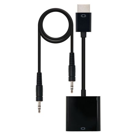 Conversor Nanocable 10.16.2001-BK/ HDMI Macho - VGA Hembra/ Jack 3.5 Hembra/ 10cm/ Negro Conversor Nanocable 10.16.2001-BK/ HDMI Macho - VGA Hembra/ Jack 3.5 Hembra/ 10cm/ Negro