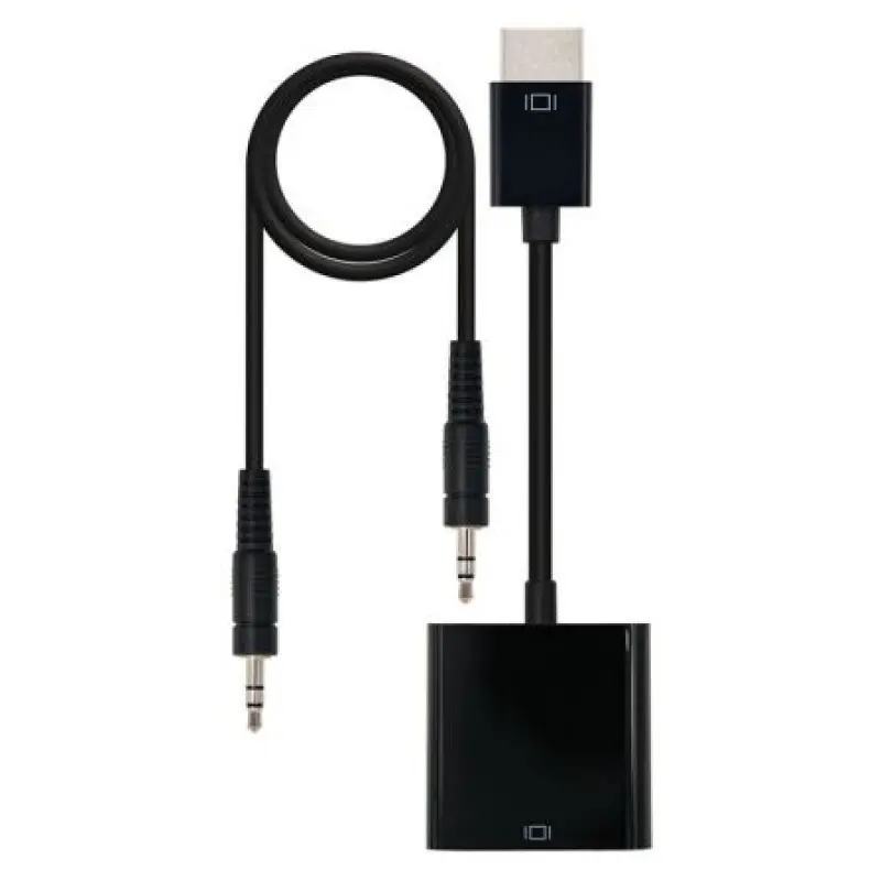 Conversor Nanocable 10.16.2001-BK/ HDMI Macho - VGA Hembra/ Jack 3.5 Hembra/ 10cm/ Negro Conversor Nanocable 10.16.2001-BK/ HDMI Macho - VGA Hembra/ Jack 3.5 Hembra/ 10cm/ Negro
