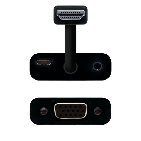 Conversor Nanocable 10.16.2001-BK/ HDMI Macho - VGA Hembra/ Jack 3.5 Hembra/ 10cm/ Negro Conversor Nanocable 10.16.2001-BK/ HDMI Macho - VGA Hembra/ Jack 3.5 Hembra/ 10cm/ Negro