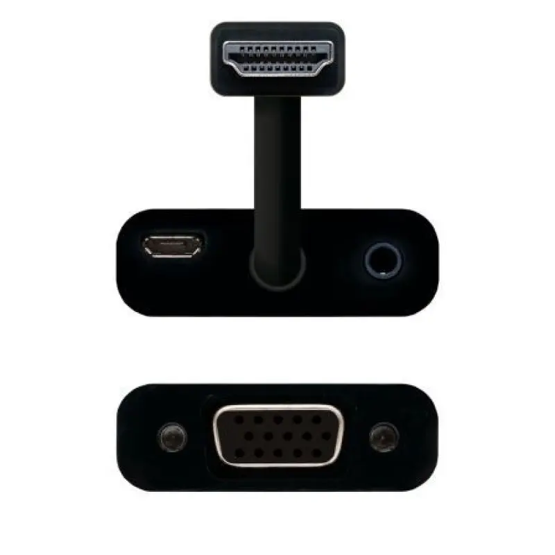 Conversor Nanocable 10.16.2001-BK/ HDMI Macho - VGA Hembra/ Jack 3.5 Hembra/ 10cm/ Negro Conversor Nanocable 10.16.2001-BK/ HDMI Macho - VGA Hembra/ Jack 3.5 Hembra/ 10cm/ Negro