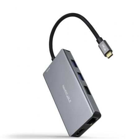 Docking Tipo-C Nanocable 10.16.1009/ 3xUSB/ 2xHDMI 4K/ 1xRJ45/ 1xLector tarjetas/ 1xUSB Tipo-C PD/ Gris Docking Tipo-C Nanocable 10.16.1009/ 3xUSB/ 2xHDMI 4K/ 1xRJ45/ 1xLector tarjetas/ 1xUSB Tipo-C PD/ Gris