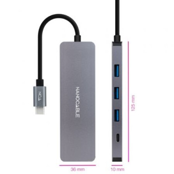 Hub USB Tipo-C Nanocable 10.16.4409/ 3xUSB/ 1xUSB Tipo-C/ Gris Hub USB Tipo-C Nanocable 10.16.4409/ 3xUSB/ 1xUSB Tipo-C/ Gris